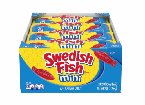Swedish Fish Mini Soft & Chewy Candy - Box of 24 Perspective: front