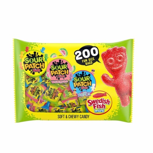 Sour Patch Swedish Fish Mini Soft Chewy Candy Variety - 200 Ct