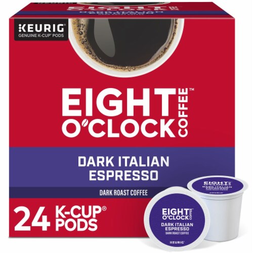 Eight O'Clock Coffee K-Cup Pods 24 Count - Dark Italian Espresso Perspective: front
