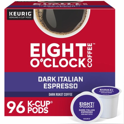 Eight O'Clock Coffee K-Cup Pods 96 Count - Dark Italian Espresso Perspective: front