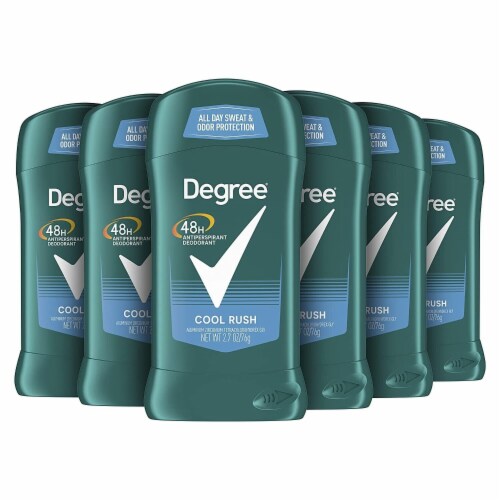 Degree Mens Deodorant Stick Cool Rush 2.7 oz - 6 Pack Perspective: front
