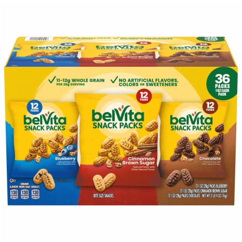 belVita Bites Breakfast Biscuits Variety Pack - 36 Pack Perspective: front