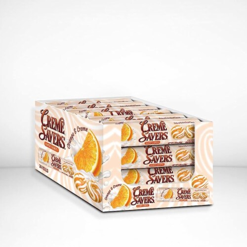 Creme Savers Hard Candy 24 Pack - Orange and Creme Perspective: front