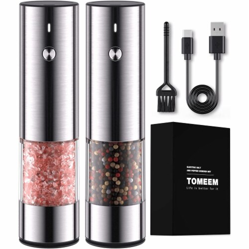 Kitcheniva Electric Gravity Salt Pepper Grinder Mill Silver, 1 Pcs -  Smith's Food and Drug