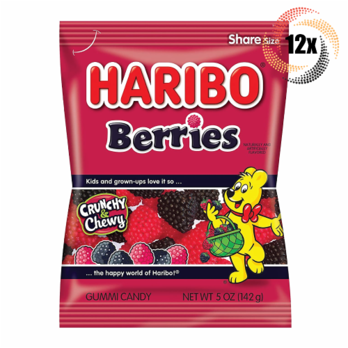 Haribo Berries Flavor Gummi Candy - 12 Bags Perspective: front