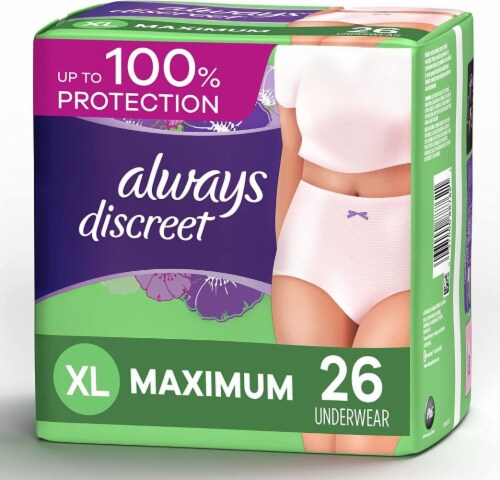 Always Discreet Incontinence Underwear Maximum Absorb XL - 26 Count, XL /  26 Count - Kroger