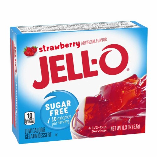 Jell-O Gelatin Dessert Sugar Free Pack of 6 - Strawberry Perspective: front