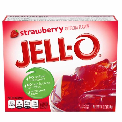 Jell-O Gelatin Dessert Pack of 6 - Strawberry Perspective: front