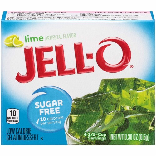 Jell-O Gelatin Dessert Sugar Free Pack of 6 - Lime Perspective: front