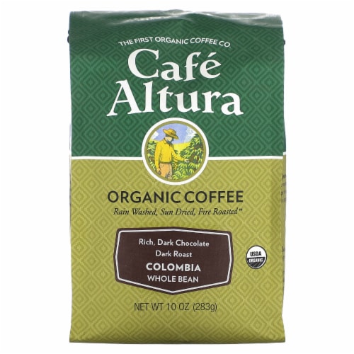 Cafe Altura Organic Coffee Colombia Whole Bean Dark Roast 10 oz, 10 oz -  Foods Co.
