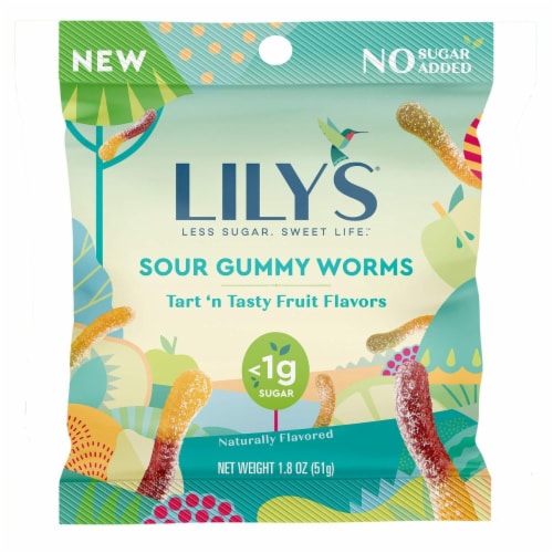 Sour Gummy Worms 1.8 oz Perspective: front
