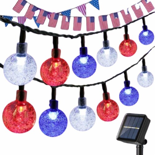 Red white and blue solar rope lights hotsell