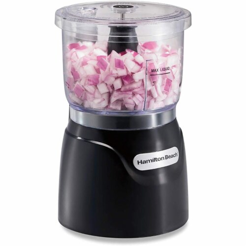Hamilton Beach Electric Vegetable Chopper & Mini Food Processor Black Perspective: front
