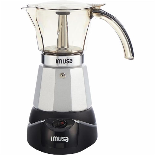 Imusa Espresso Maker with Detachable Base. Silver 1 Foods Co