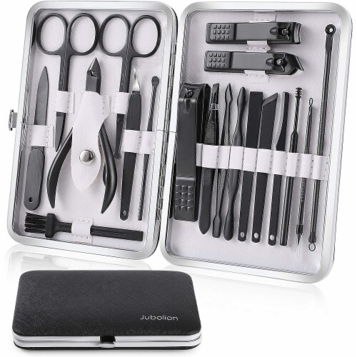 Jubolion Manicure Set Jubolion 19pcs Stainless Steel Professional Nail Black and White 1 Smith s Food and Drug