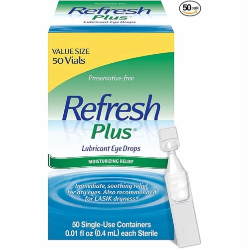Refresh Preservative Free Lubricant Eye Drops 50 Count 0 01 Fl Oz