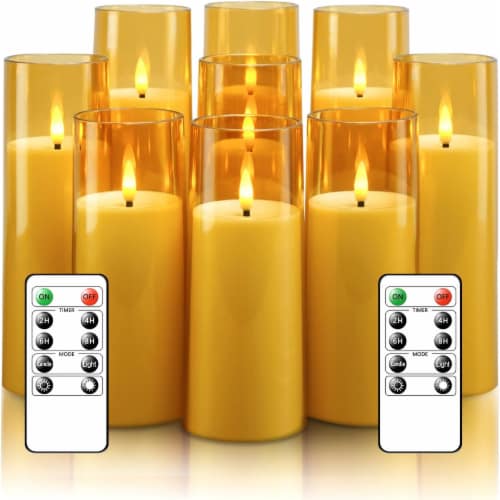 Realistic Flameless Candles 9 Pieces 9 pieces Gerbes Super Markets