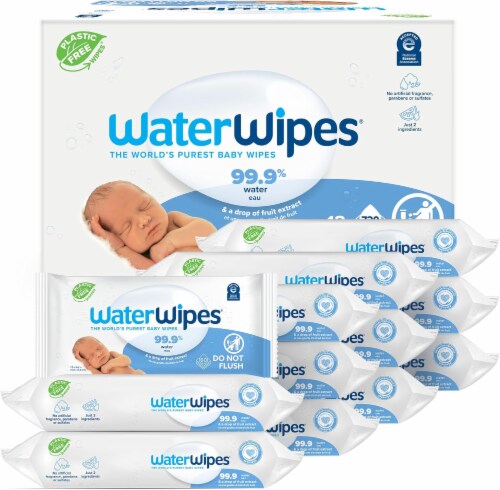 WaterWipes Plastic Free Original Baby Wipes (Pack of 12) Set of 12