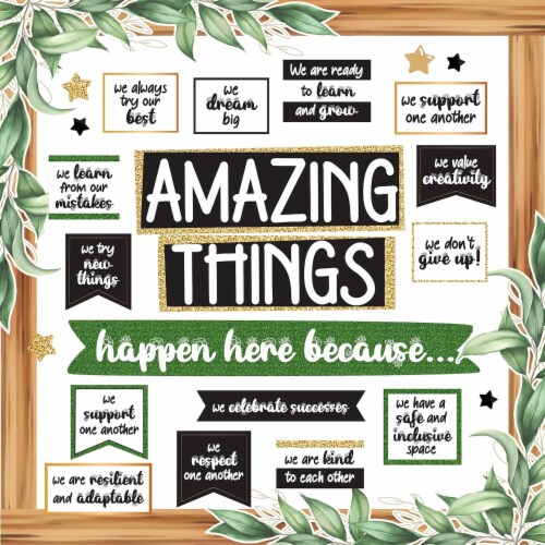 Decorably Farmhouse Bulletin Board Decorations Set with Borders 105 Pcs ...