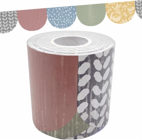Teacher Created Resources Classroom Cottage Scalloped Die Cut Rolled Border Trim 50ft Decorate Bulletin Boards Walls Desks Windows Doors Lockers Scho