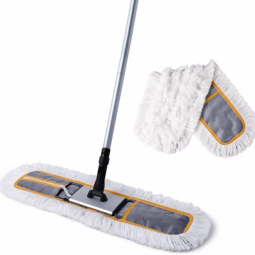 Clean Home 24 Commercial Dust Mop for Floor Cleaning with 2 Microfiber Mop Pads Perspective: front