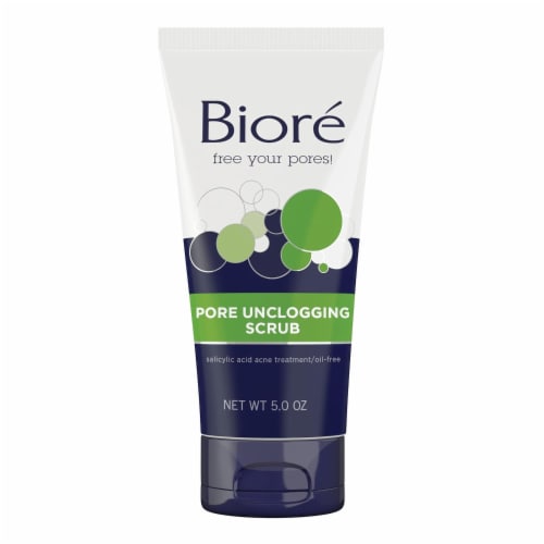 Biore Pore Unclogging Scrub Removes Excess Dirt and Oils Face Scrub 5 Ounces Perspective: front