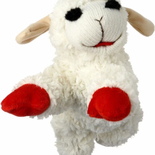 Multipet Plush Dog Toy Lambchop 10 White Tan Small 10