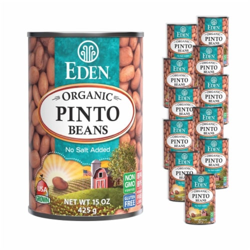 Eden Organic Pinto Beans, 15 oz Can (12-Pack) Perspective: front