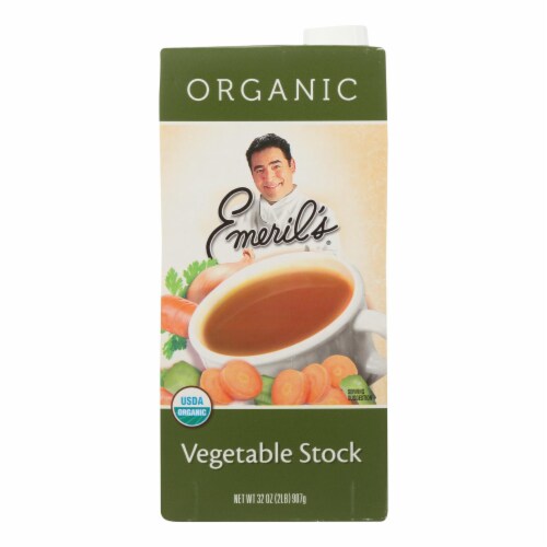 Emeril Organic Vegetable Stock - Case of 6 - 32 Fl oz. Perspective: front