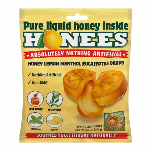 Honees Cough Drops Honey Lemon Lemon Menthol 20 Cough Drops, Case