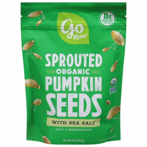 Go Raw Sprouted Seeds Pumpkin Sea Salt 10 oz Perspective: front
