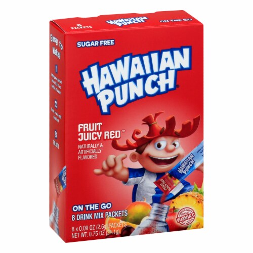 Hawaiian Punch Powder Mix Fruit Jucy Red 8Ct 0 75 Oz Case Of 12 0 75 