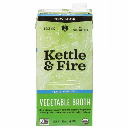 Kettle And Fire Broth Vegetable Cooking Light Sodium 32 oz, Case of 6