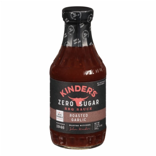 Kinder's Roasted Garlic Sugar Free Barbeque Sauce 17.5 oz Perspective: front