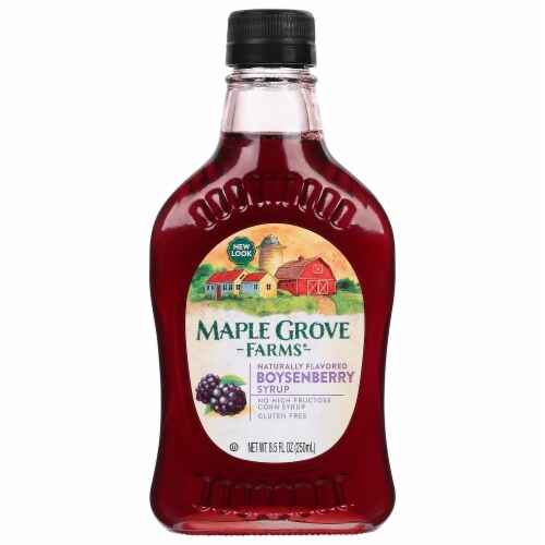 Maple Grove Farms Syrup Natural Boysenberry 8.5 oz Perspective: front