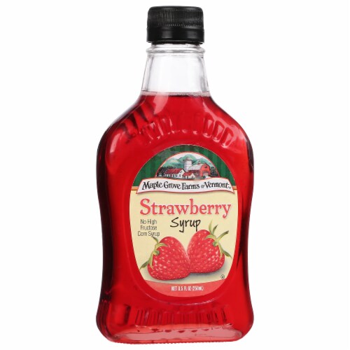 Maple Grove Farms Syrup Natural Strawberry 8.5 oz Perspective: front