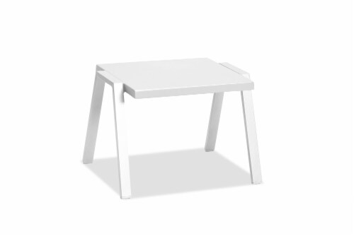 22 X 18 X 16 White Aluminum Side Table 22 X 18 X 16 White Aluminum Side Table