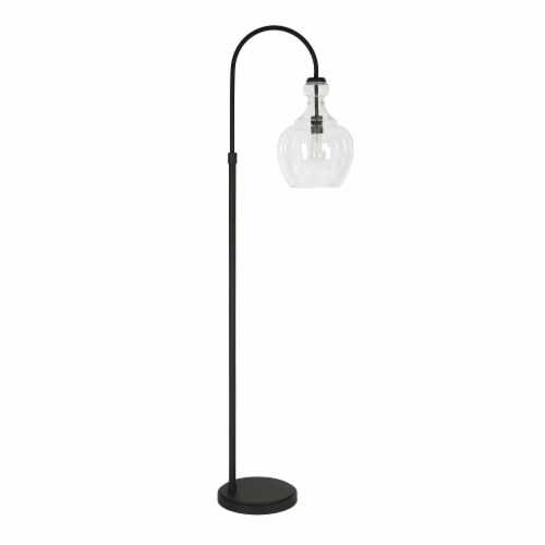 70 inch Black Arched Floor Lamp With Clear Seeded Glass Dome Shade 1 Pick n Save