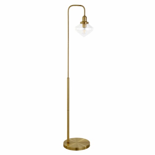 62 inch Brass Arched Floor Lamp With Clear Transparent Glass Shade 1 Smith s Food and Drug