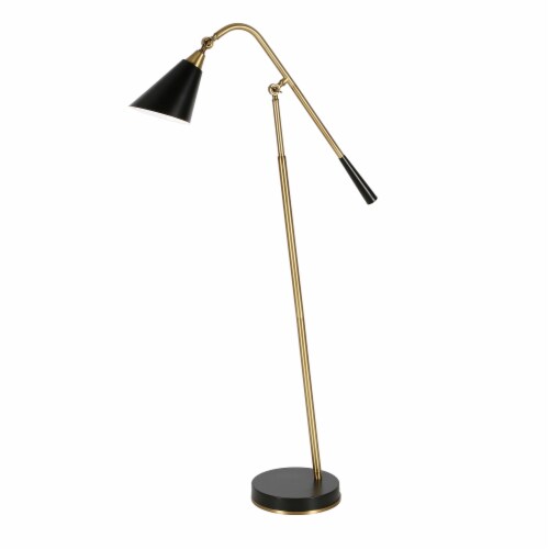 52 inch Black Swing Arm Floor Lamp With Black Cone Shade 1 City Market