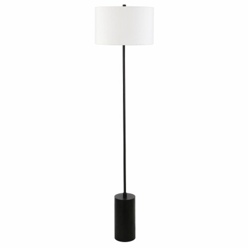 64 inch Black Traditional Shaped Floor Lamp With White Frosted Glass Empire Shade 1 Baker s