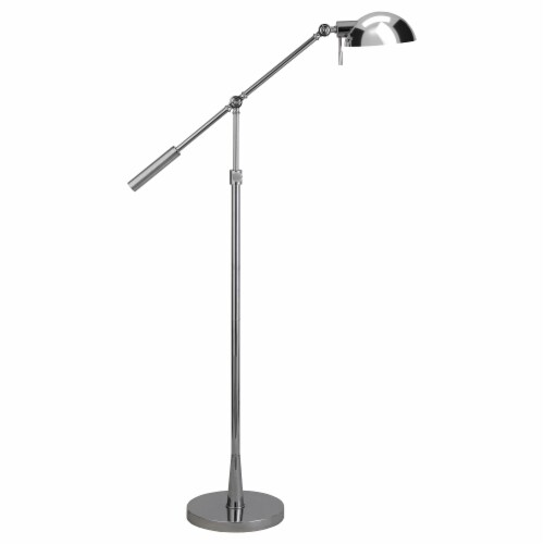 61 inch Nickel Adjustable Swing Arm Floor Lamp With Nickel No Pattern Cone Shade 1 Smith s Food and Drug
