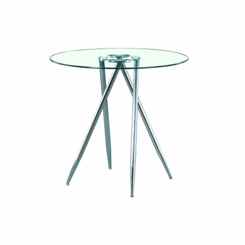 Chrome Metal Legs Bar Table With Round Tempered Glass Top Chrome Metal Legs Bar Table With Round Tempered Glass Top