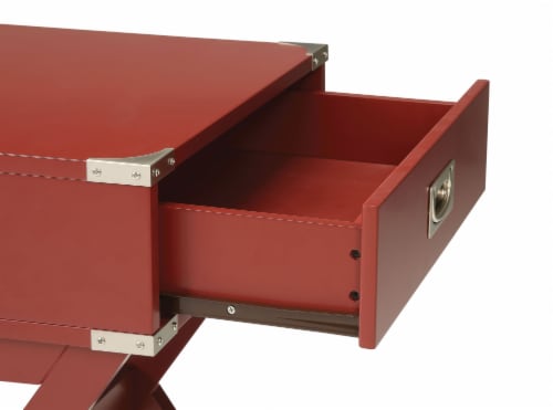 Modern Red X Shape Wooden Storage End Table Modern Red X Shape Wooden Storage End Table
