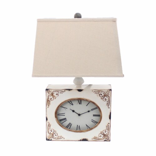 7 X 7 X 22 White Vintage Metal Clock Base - Table Lamp 7 X 7 X 22 White Vintage Metal Clock Base - Table Lamp