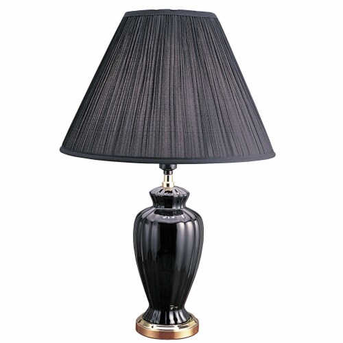 26 inch Gold Bedside Table Lamp With Black Empire Shade 1 Fred Meyer
