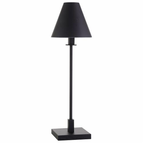Hivvago 28 inch Black Metal Candlestick Table Lamp With Black Cone Shade 1 Gerbes Super Markets
