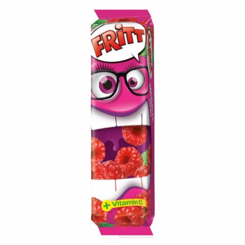 Fritt Raspberry Chewy Candy + Vitamin C Fruit Chews Perspective: front