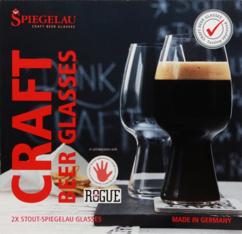 Spiegelau Craft Stout Beer Glasses 2 Pack - Clear Perspective: front