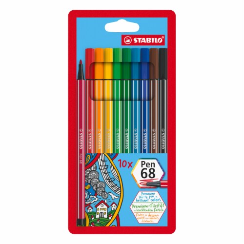 Stabilo® Pen 68 10-Color Felt Tip Pen Set Perspective: front